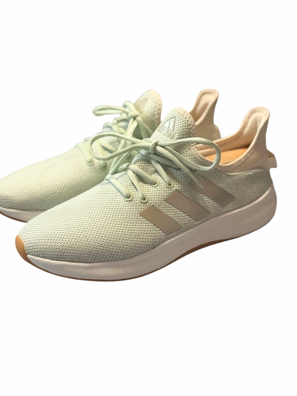 Adidas Cloudfoam Plus Sneakers Women 9 Mint Green Good Mesh Gum Sole F34975 - Picture 2 of 6